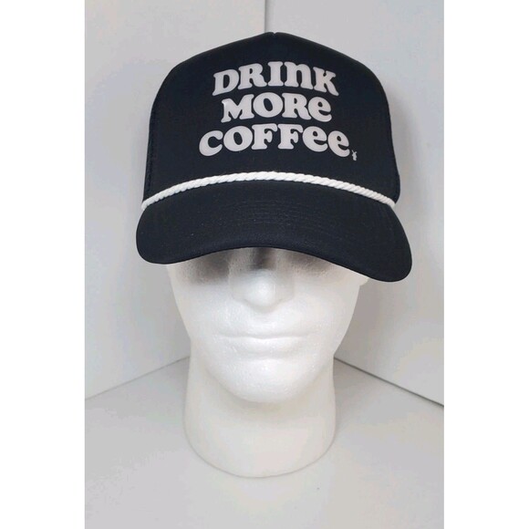 New Dutch Bros Drink More Coffee Trucker Hat Cap Black Mesh Snapback - Picture 1 of 8